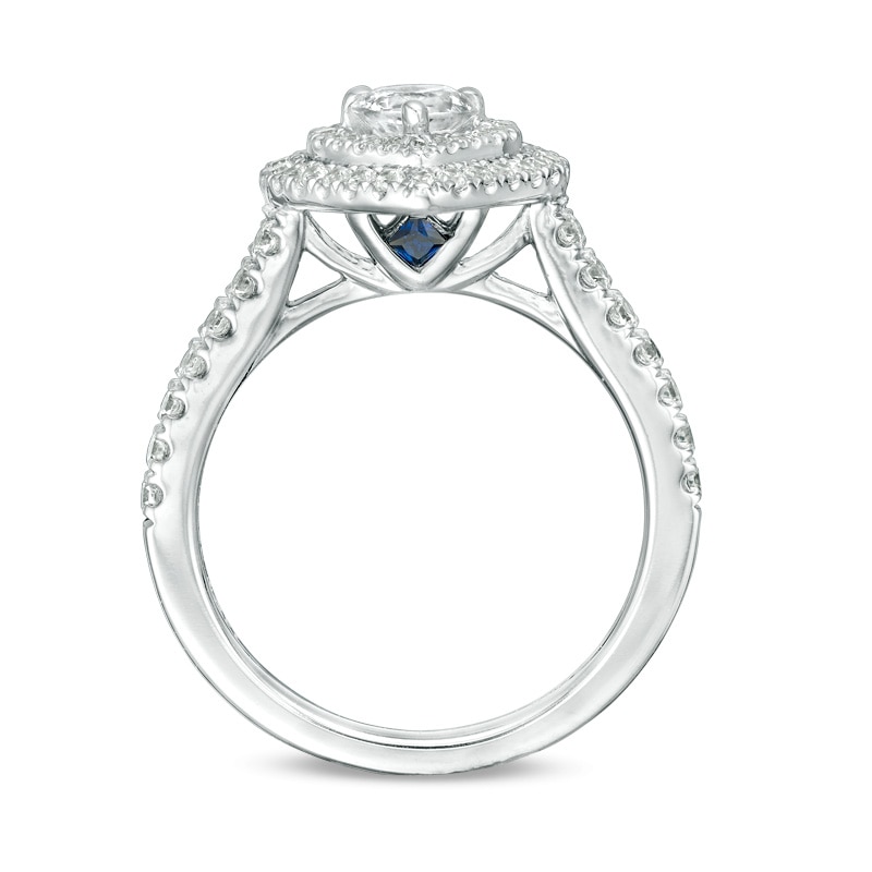 Main Image 3 of Previously Owned - Vera Wang Love Collection 1 CT. T.W. Heart-Shaped Diamond Engagement Ring in 14K White Gold