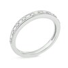 Thumbnail Image 1 of Previously Owned - 1/8 CT. T.W. Baguette and Round Diamond Alternating Stackable Band in 10K White Gold