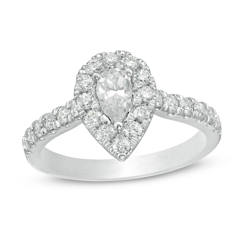 Previously Owned - Love's Destiny by Zales 1 CT. T.W. Pear-Shaped Diamond Engagement Ring in 14K Two-Tone Gold