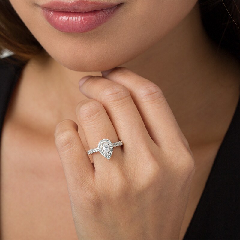 Previously Owned - Love's Destiny by Zales 1 CT. T.W. Pear-Shaped Diamond Engagement Ring in 14K Two-Tone Gold