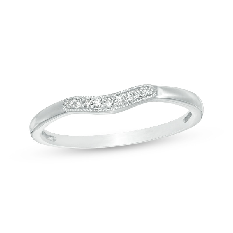 Previously Owned - Diamond Accent Vintage-Style Contour Anniversary Band in 10K White Gold