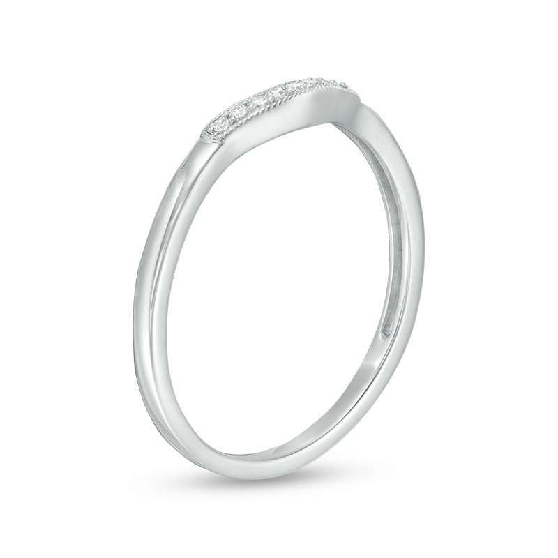 Previously Owned - Diamond Accent Vintage-Style Contour Anniversary Band in 10K White Gold