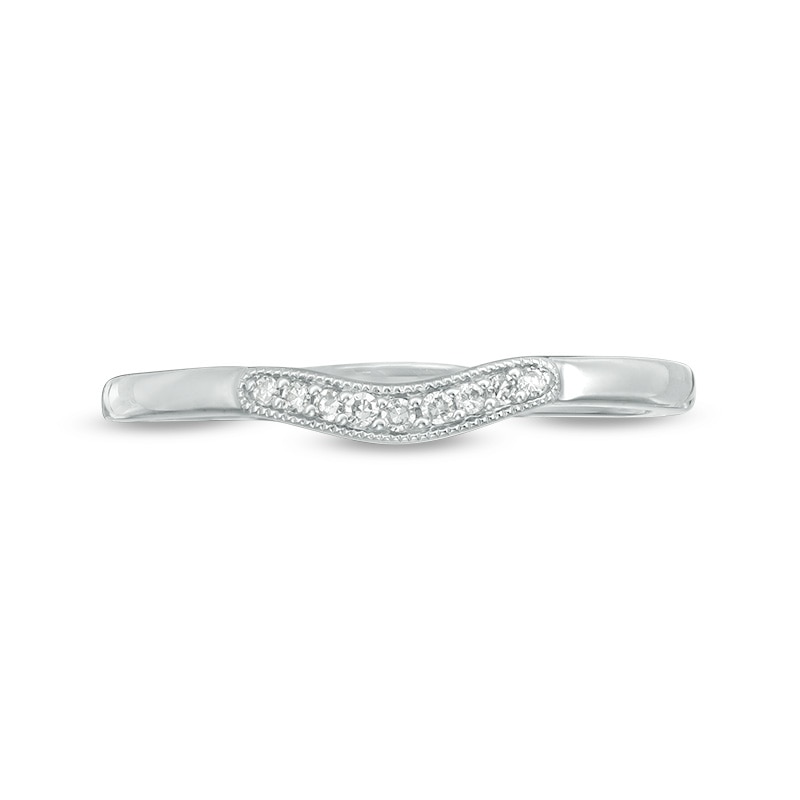 Previously Owned - Diamond Accent Vintage-Style Contour Anniversary Band in 10K White Gold