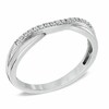 Thumbnail Image 2 of Previously Owned - 1/10 CT. T.W. Diamond Twist Contour Wedding Band in 14K White Gold