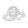 Thumbnail Image 1 of Previously Owned - 1 CT. T.W. Pear-Shaped Diamond Double Frame Engagement Ring in 14K White Gold