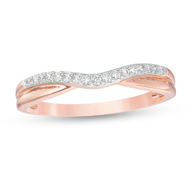 Previously Owned - 1/10 CT. T.W. Diamond Contour Anniversary Band in 14K Rose Gold
