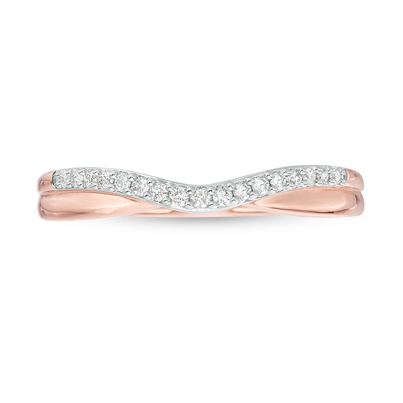 Previously Owned - 1/10 CT. T.W. Diamond Contour Anniversary Band in 14K Rose Gold