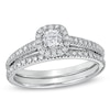 Thumbnail Image 1 of Previously Owned - 1/2 CT. T.W. Diamond Frame Bridal Set in 14K White Gold