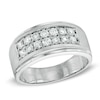Thumbnail Image 0 of Previously Owned - Men's 1 CT. T.W. Diamond Double Row Ring in 10K White Gold