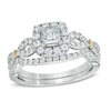 Previously Owned - Celebration Ideal 1 CT. T.W. Princess-Cut Diamond Frame Bridal Set in 14K White Gold (I/I1)