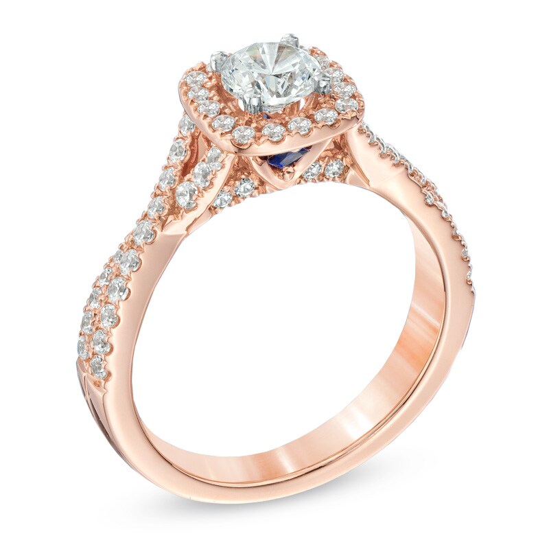 Previously Owned Vera Wang Love Collection Diamond Frame  Engagement Ring in 14K Rose Gold