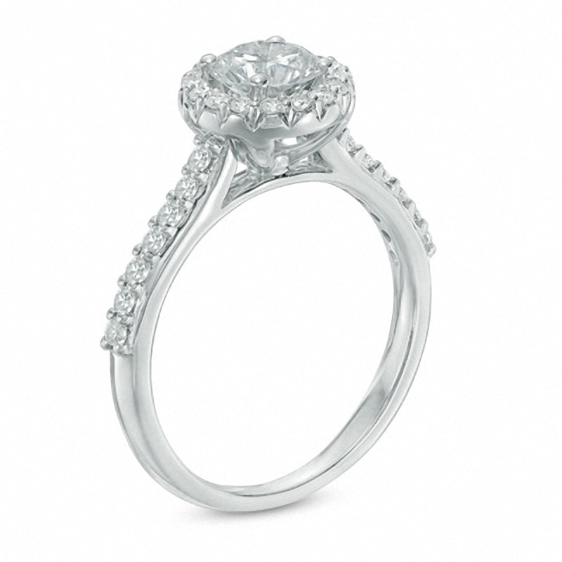 Previously Owned - Celebration Lux® 1 CT. T.W. Diamond Frame Engagement Ring in 14K White Gold (I/SI2)