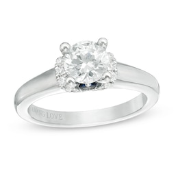 Previously Owned - Vera Wang Love Collection 1 CT. T.W. Diamond Solitaire Collar Engagement Ring in 14K White Gold