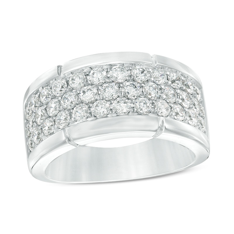 Main Image 1 of Previously Owned - 2 CT. T.W. Diamond Multi-Row Band in 10K White Gold