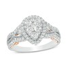 Thumbnail Image 0 of Previously Owned - 1 CT. T.W. Composite Diamond Pear-Shaped Frame Engagement Ring in 10K Two-Tone Gold