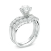 Thumbnail Image 2 of Previously Owned - 6.0mm Lab-Created White Sapphire Bridal Set in Sterling Silver