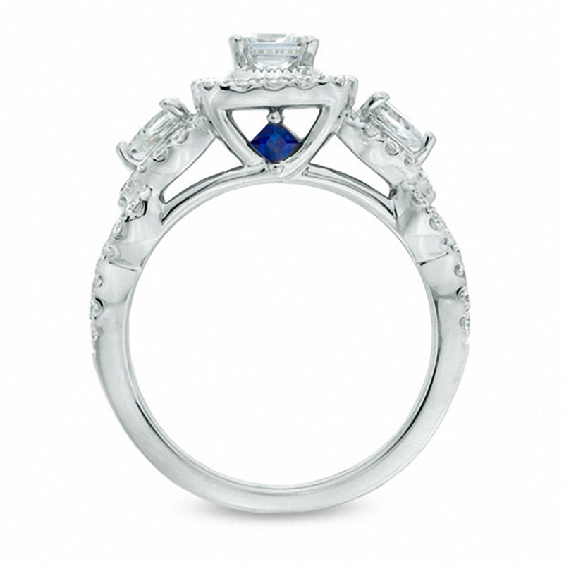 Previously Owned - Vera Wang Love Collection 1-1/2 CT. T.W. Diamond Three Stone Engagement Ring in 14K White Gold