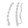 Previously Owned - 1/4 CT. T.W. Diamond Station Crawler Earrings in 10K White Gold