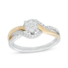 Thumbnail Image 1 of Previously Owned - 1/4 CT. T.W. Composite Diamond Bypass Promise Ring in 10K Two-Tone Gold