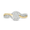 Previously Owned - 1/4 CT. T.W. Composite Diamond Bypass Promise Ring in 10K Two-Tone Gold