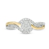 Thumbnail Image 3 of Previously Owned - 1/4 CT. T.W. Composite Diamond Bypass Promise Ring in 10K Two-Tone Gold