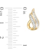 Previously Owned - 1/5 CT. T.W. Baguette and Round Diamond Teardrop Earrings in 10K Gold