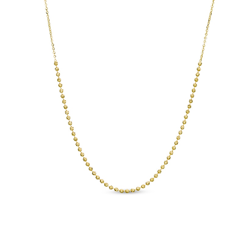 Main Image 1 of Previously Owned - Made in Italy Diamond-Cut Beaded Choker Necklace in 14K Gold - 16"