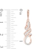Previously Owned - 1/4 CT. T.W. Diamond Twist Flame Drop Earrings in 10K Rose Gold