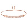 Thumbnail Image 1 of Previously Owned - 1/2 CT. T.W. Diamond Interlocking Curb Link Bolo Bracelet in 10K Rose Gold - 9.5"