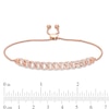 Thumbnail Image 3 of Previously Owned - 1/2 CT. T.W. Diamond Interlocking Curb Link Bolo Bracelet in 10K Rose Gold - 9.5"