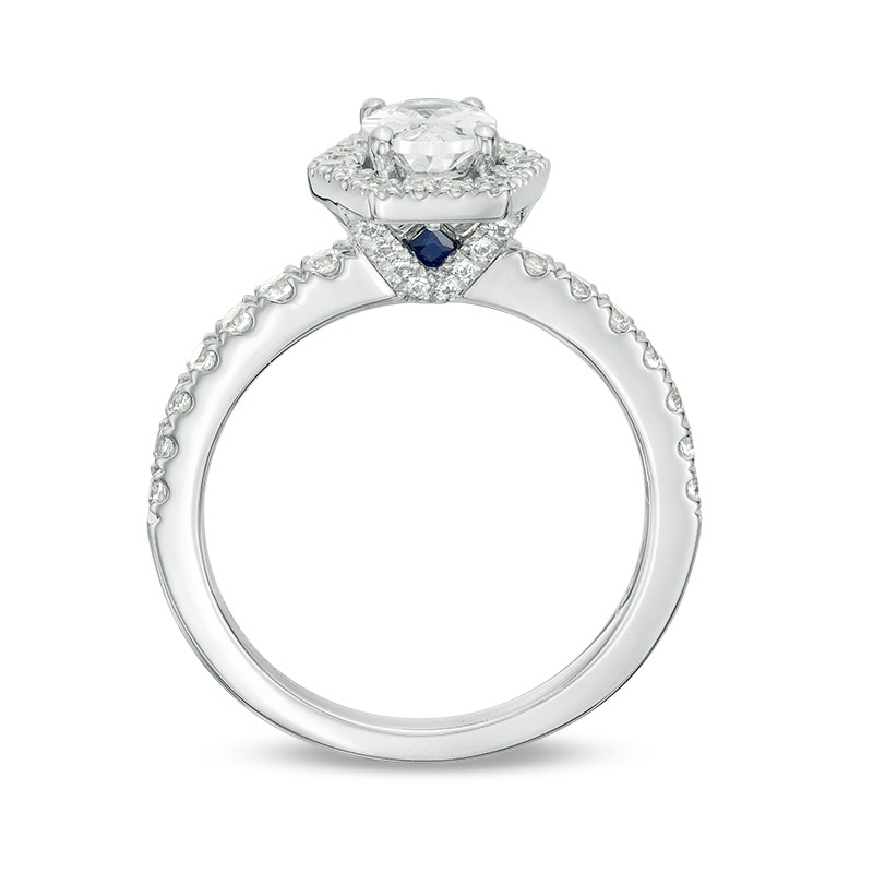 Main Image 3 of Previously Owned - Vera Wang Love Collection 1-1/4 CT. T.W. Oval Diamond Engagement Ring in 14K White Gold
