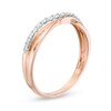 Thumbnail Image 1 of Previously Owned - 1/5 CT. T.W. Diamond Two Row Twist Contour Wedding Band in 14K Rose Gold