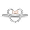 Thumbnail Image 3 of Previously Owned - Mickey Mouse & Minnie Mouse 1/6 CT. T.W. Diamond Ring in Sterling Silver and 10K Rose Gold