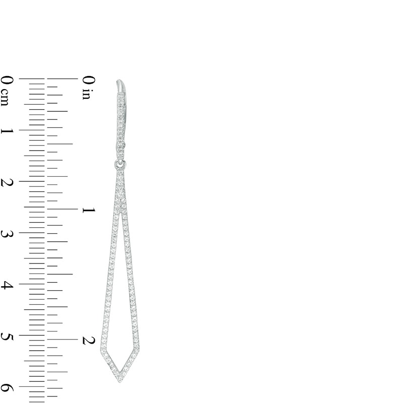 Previously Owned - 5/8 CT. T.W. Diamond Elongated Kite-Shaped Drop Earrings in Sterling Silver
