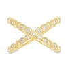 Thumbnail Image 3 of Previously Owned - 1/4 CT. T.W. Diamond "X" Ring in 10K Gold