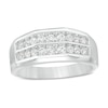 Thumbnail Image 1 of Previously Owned - Men's 3/4 CT. T.W. Diamond Double Row Channel-Set Anniversary Band in 10K White Gold