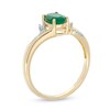 Thumbnail Image 2 of Previously Owned - Oval Emerald and 1/20 CT. T.W. Diamond Vintage-Style Split Shank Ring in 10K Gold