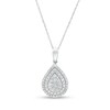 Thumbnail Image 1 of Previously Owned - 1/2 CT. T.W. Composite Diamond Double Teardrop Frame Pendant in 10K White Gold