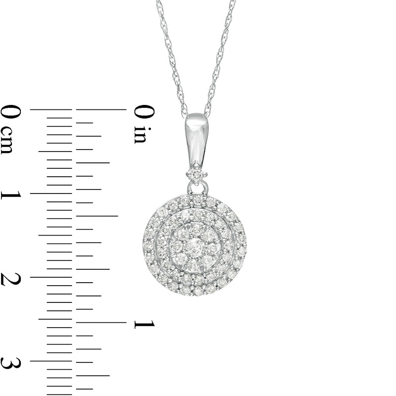 Main Image 2 of Previously Owned - 1/2 CT. T.W. Composite Diamond Double Frame Pendant in 10K White Gold