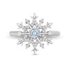 Thumbnail Image 3 of Previously Owned - Enchanted Disney Elsa Aquamarine and 1/8 CT. T.W. Diamond Snowflake Ring in Sterling Silver