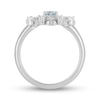 Thumbnail Image 4 of Previously Owned - Enchanted Disney Elsa Aquamarine and 1/8 CT. T.W. Diamond Snowflake Ring in Sterling Silver
