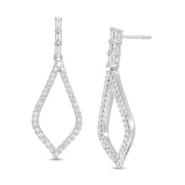 Previously Owned - Marilyn Monroe™ Collection 3/8 CT. T.W. Diamond Teardrop Earrings in 10K White Gold