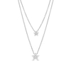 Thumbnail Image 1 of Previously Owned - Marilyn Monroe™ Collection 1/5 CT. T.W. Diamond Double Strand Star Necklace in Sterling Silver