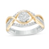 Thumbnail Image 1 of Previously Owned - 5/8 CT. T.W. Composite Diamond Twist Ring in 10K Two-Tone Gold