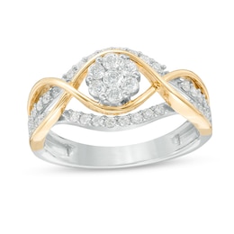 Previously Owned - 5/8 CT. T.W. Composite Diamond Twist Ring in 10K Two-Tone Gold