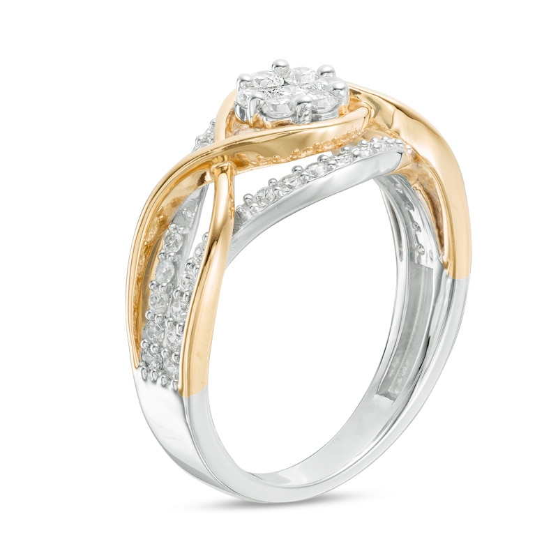 Main Image 2 of Previously Owned - 5/8 CT. T.W. Composite Diamond Twist Ring in 10K Two-Tone Gold