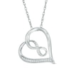 Thumbnail Image 1 of Previously Owned - 1/20 CT. T.W. Diamond Infinity Tilted Heart Pendant in 10K White Gold