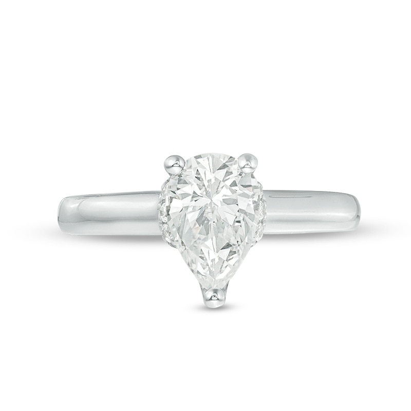 Main Image 3 of Previously Owned - Vera Wang Love Collection 1-1/8 CT. T.W. Pear-Shaped Diamond Engagement Ring in 14K White Gold