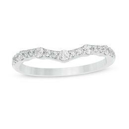 Previously Owned - 1/3 CT. T.W. Diamond Contour Anniversary Band in 14K White Gold