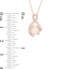 Thumbnail Image 2 of Previously Owned - Lab-Created Opal and White Sapphire Ribbon Pendant and Stud Earrings Set in Sterling Silver